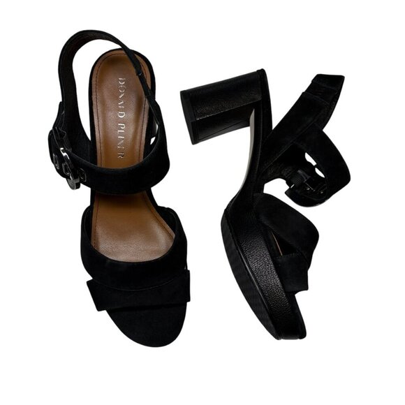 Donald J. Pliner Black Suede Kayta Platform Block High Heels Women's Size 8.5 - Picture 1 of 7